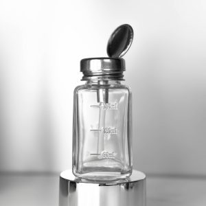 Stakleni dispenzer za IPA/ FUDGE tekućinu - metalni poklopac